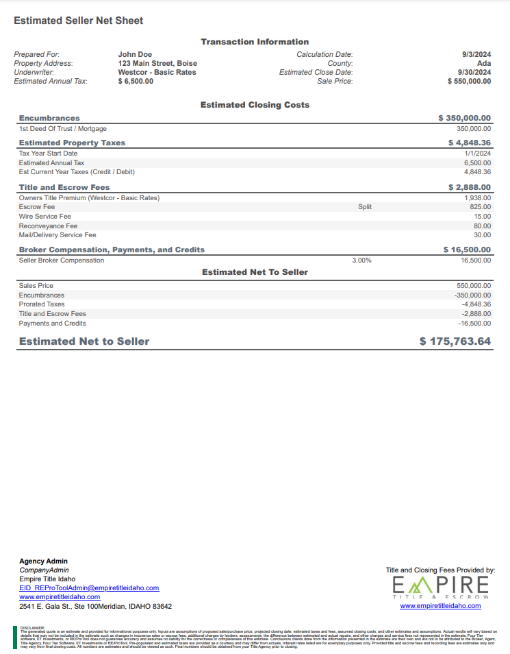 Empire Netsheet